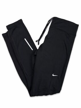Nike Dri-FIT Running Leggings Small Black High Rise Reflective Athletic Pants